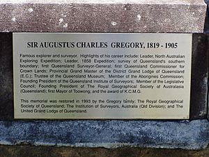 Augustus Gregory Plaque