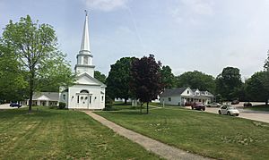 Town center: Canterbury United Community Church (L) & Country Store (R)