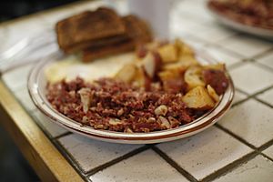 Corned beef hash at the Creamery (Nina's breakfast)