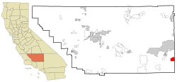 Location in Kern County and the state of California