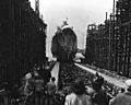 Launch of USS Birmingham (CL-62) at Newport News Shipbuilding on 20 March 1942 (NH 75592)