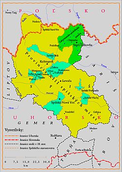 Map of Spis pawned towns