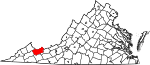 State map highlighting Tazewell County