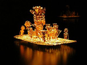 Muisca raft Legend of El Dorado Offerings of gold