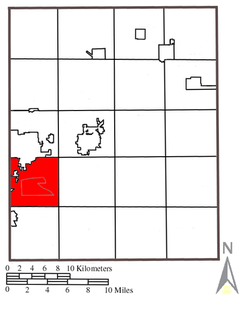 Location of Brimfield Township in Portage County with Brimfield CDP outlined in gray