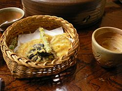 Tempura in a basket by hirotomo in Kyoto