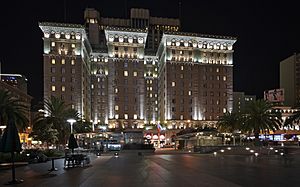 Westin St Francis, nighttime, September 2016