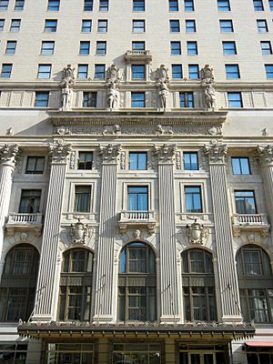 Book-Cadillac (Westin) Hotel facade detail.