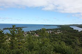 Aerial view of the Copper Harbor community