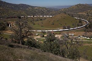 Intermodal train on Tehachapi Loop