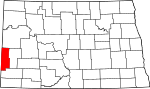 State map highlighting Golden Valley County