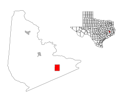 Location within San Jacinto County and Texas