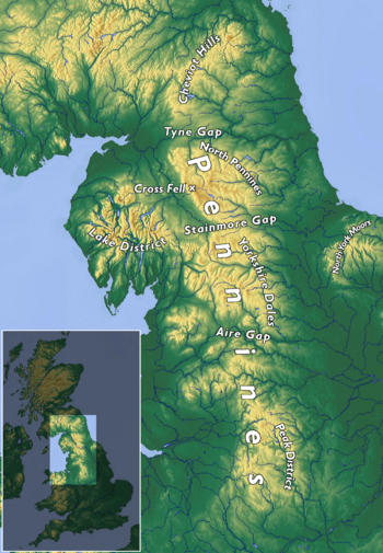 Topo Map Pennines