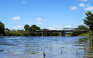 Waikato River passing through Ngāruawāhia