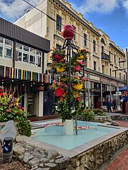 Bucket Fountain with flowers