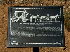 Butterfield Overland Mail trail historical marker at Apache Pass, Arizona