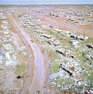 Cyclone tracy aerial view darwin