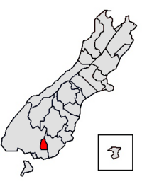 Location of the Gore District within the South Island