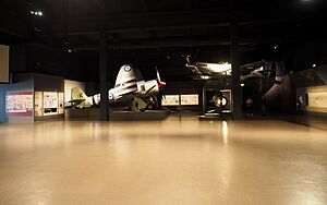 Korean War display in the AWM aircraft hall May 2021