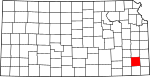 State map highlighting Neosho County