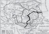 Map of the Edirne Vilayet and Its Constituent Sanjaks in 1869 with Superimposed Borders of Modern Turkey