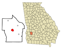 Location in Terrell County and the state of Georgia