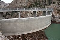 Buffalo Bill Dam upstream face