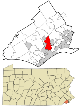 Location in Delaware County and the U.S. state of Pennsylvania