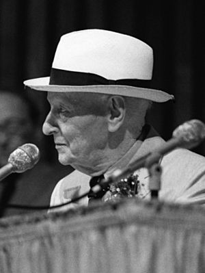 Isaac Bashevis Singer (upright)