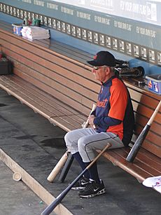 Jim Leyland pregame at Dodger Stadium