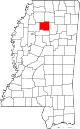 State map highlighting Yalobusha County