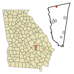 Location in Montgomery County and the state of Georgia