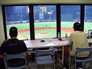 Official scorer booth