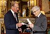 Bernard D'Espagnat receives prize from HRH The Duke of Edinburgh, Buckingham Palace (4440879448).jpg