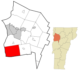 Location in Chittenden County and the state of Vermont.