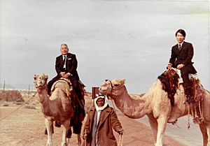 Chiune visiting his son in Israel in December 1969