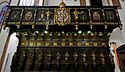 Choir balcony with arms of Sigismund III Vasa, featuring Polish Eagle and Lithuanian Vytis (Waykimas), in the St. John's Archcathedral in Warsaw