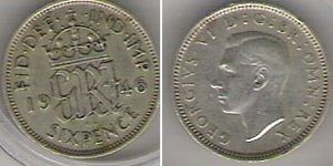 GeorgeVI Sixpence 1946