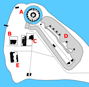 Calshot Castle, 1895 battery map