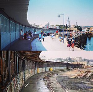 Folkestone harbour before after