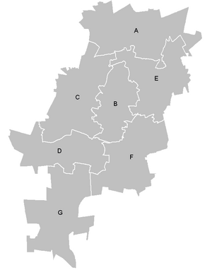 Johannesburg 2006 regions with legend