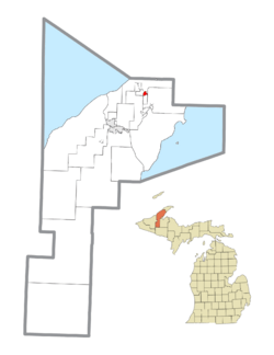 Location within Houghton County