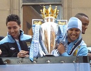 Nasri & Aguero with trophy