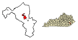 Location of Hazard in Perry County, Kentucky