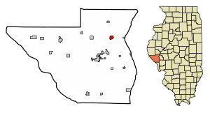 Location of Griggsville in Pike County, Illinois.