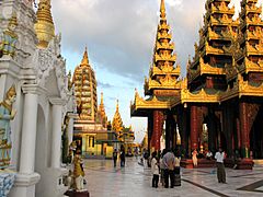 Shwedagon Pagoda before sunset, Yangon, Myanmar