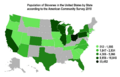 USA Map Showing Slovenian Population by State