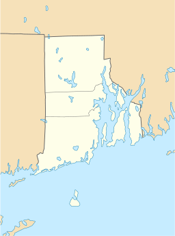 Location of Indian Lake in Rhode Island, USA.