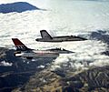 YF-16 and YF-17 in flight