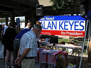 Alan Keyes booth